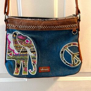 Sakroots One World Elephant Purse Adjustable Strap Artist Boho Bag‎ Peace -